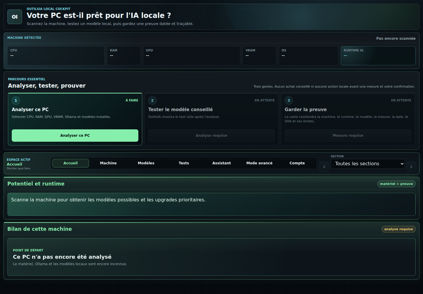 Local Cockpit interface preview in French, generated from the September 13 source