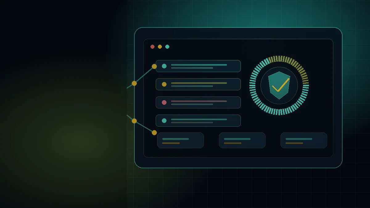 Interface defensive SecurityForge avec checklist, score de risque et noeuds IA locale